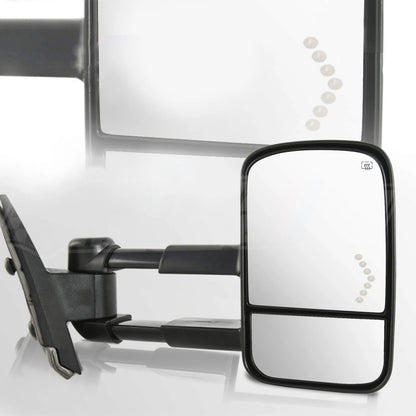 Pair of Mirrors for Chevrolet GMC (2007–2014) Power Heat LED Turn Signals