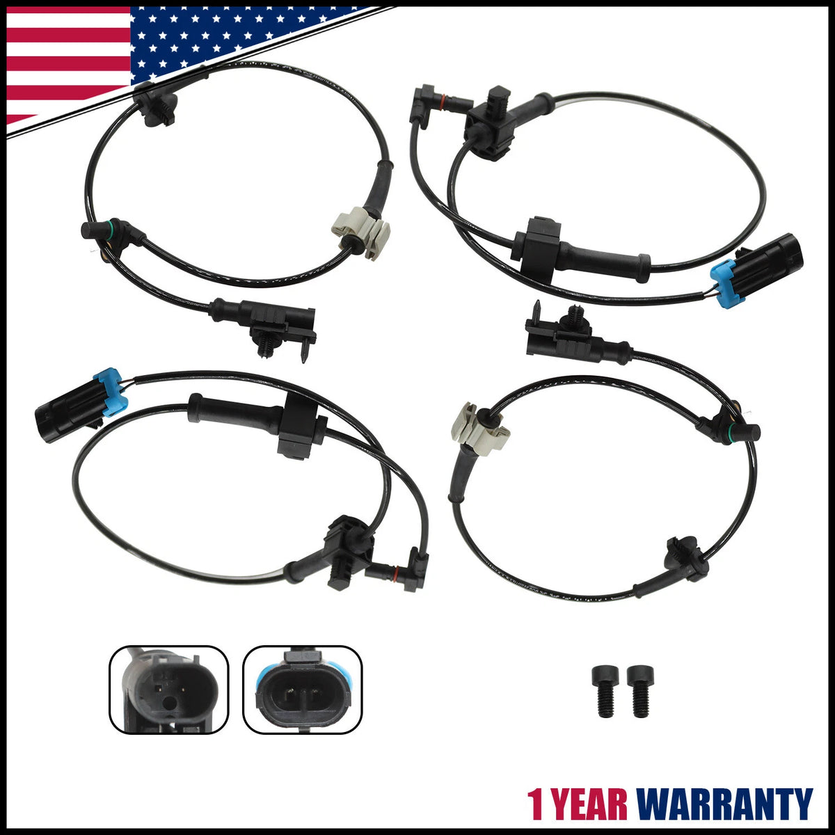 4X ABS Wheel Speed Sensor for Chevy Silverado, GMC Sierra 1500