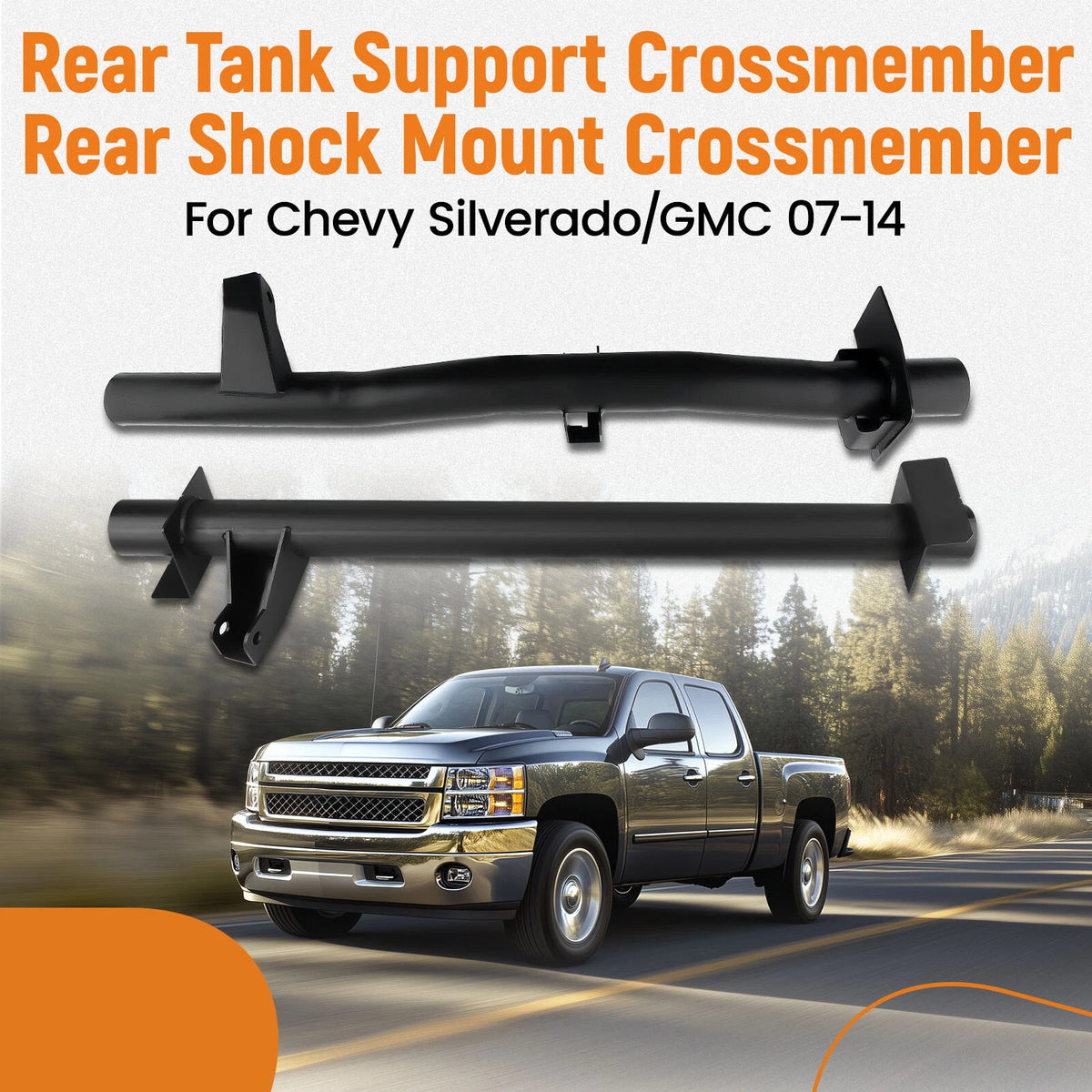 Rear Tank Support & Shock Mount Crossmember Kit for Chevy Silverado/GMC (2007–2014)