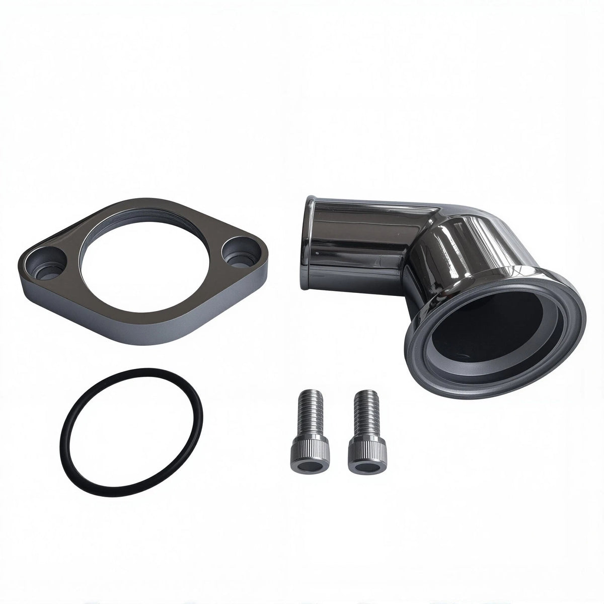 Polished 15° Swivel Water Neck Thermostat Housing for Chevy SBC BBC (327-400)