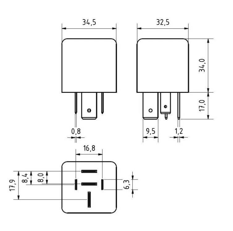 4 Terminal Heavy Duty SPST NO Relay Diode 12V 100A for GEBE 990901