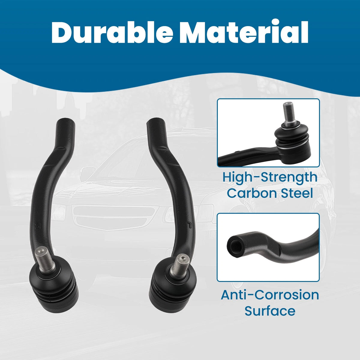 6x Front Inner Outer Tie Rods w/ Boots for Honda Pilot Acura MDX (2003–2015)
