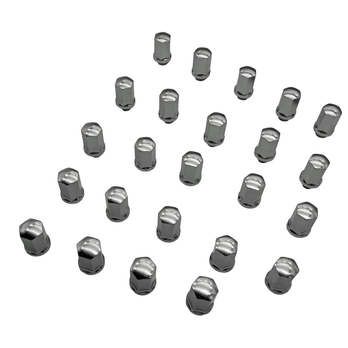 Set of 24 Lug Nuts for Chevy GMC Cadillac (14x1.5, Chrome, 7/8" Hex)