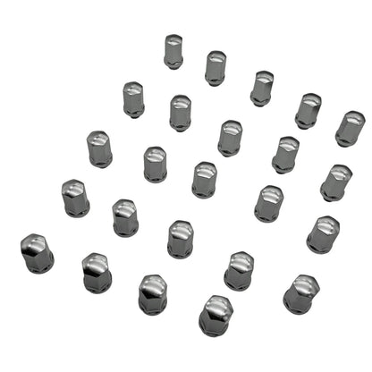 Set of 24 Lug Nuts for Chevy GMC Cadillac (14x1.5, Chrome, 7/8" Hex)