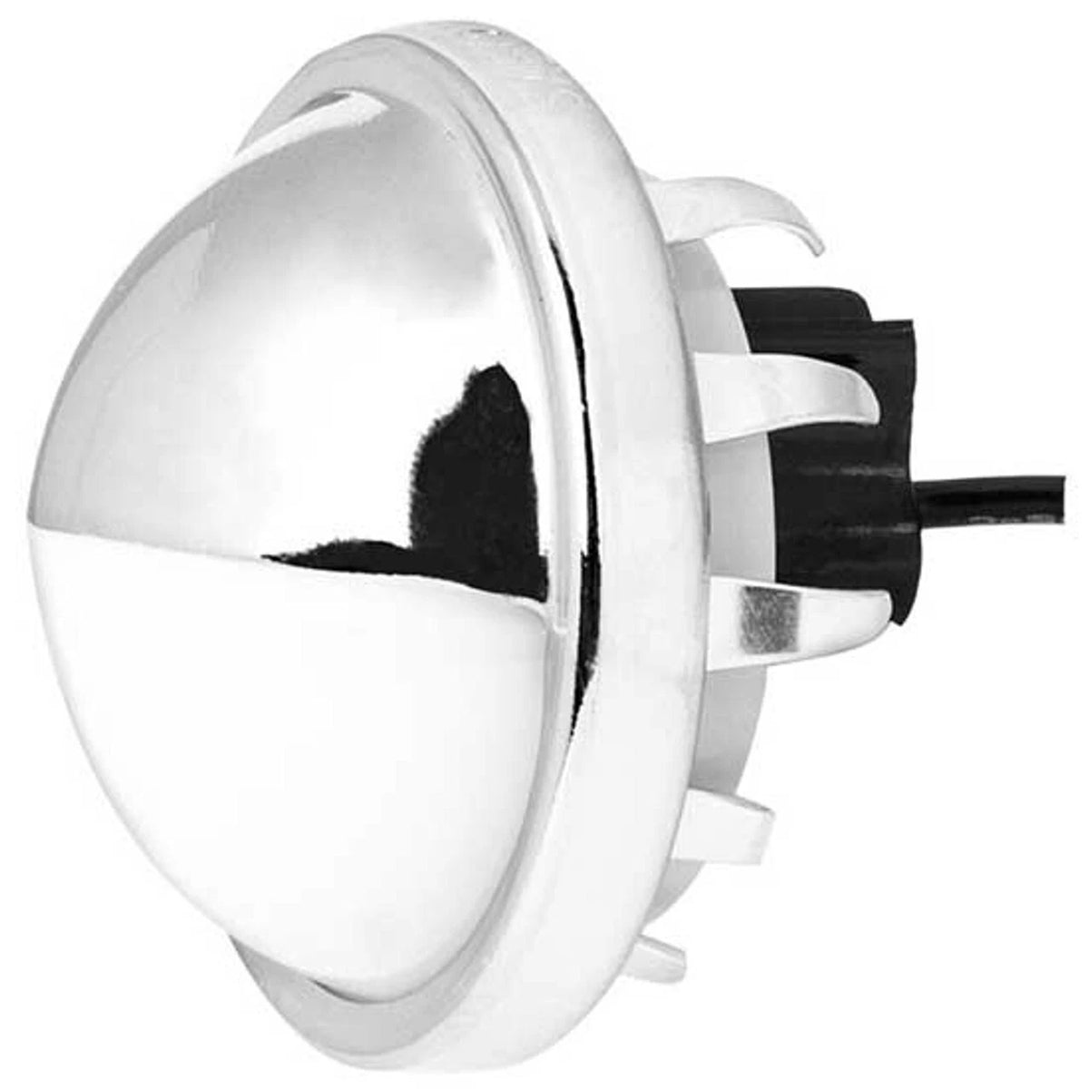 Chrome Round Push in Type 1 White LED License Plate Light for