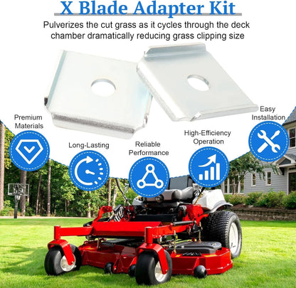 Set of 6 X-Blade Dual Mulching Blade Adapters for Standard Commercial Mowers