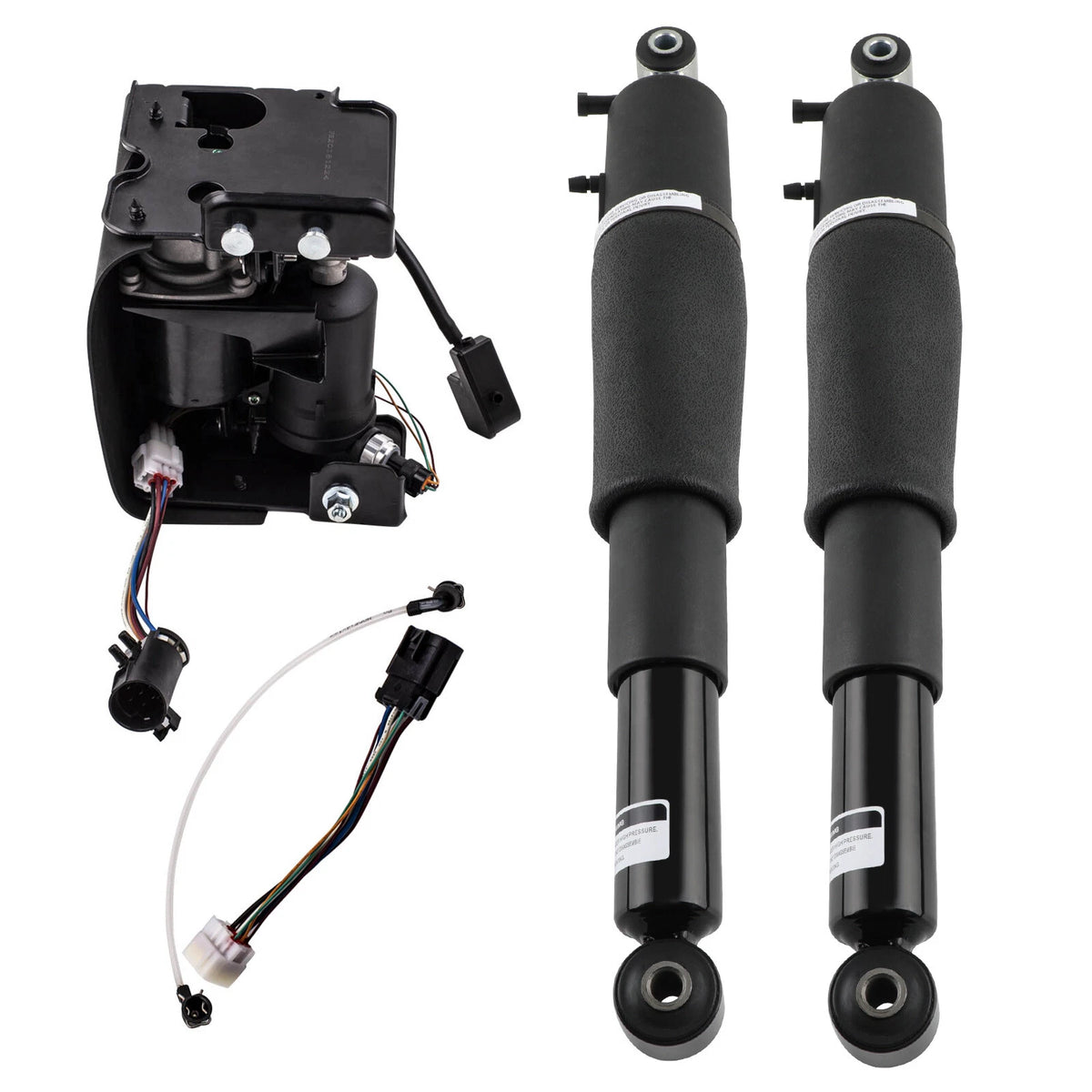 2X Air Suspension Shocks + Compressor Pump for Escalade, Suburban, Tahoe, Yukon