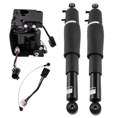 2X Air Suspension Shocks + Compressor Pump for Escalade, Suburban, Tahoe, Yukon