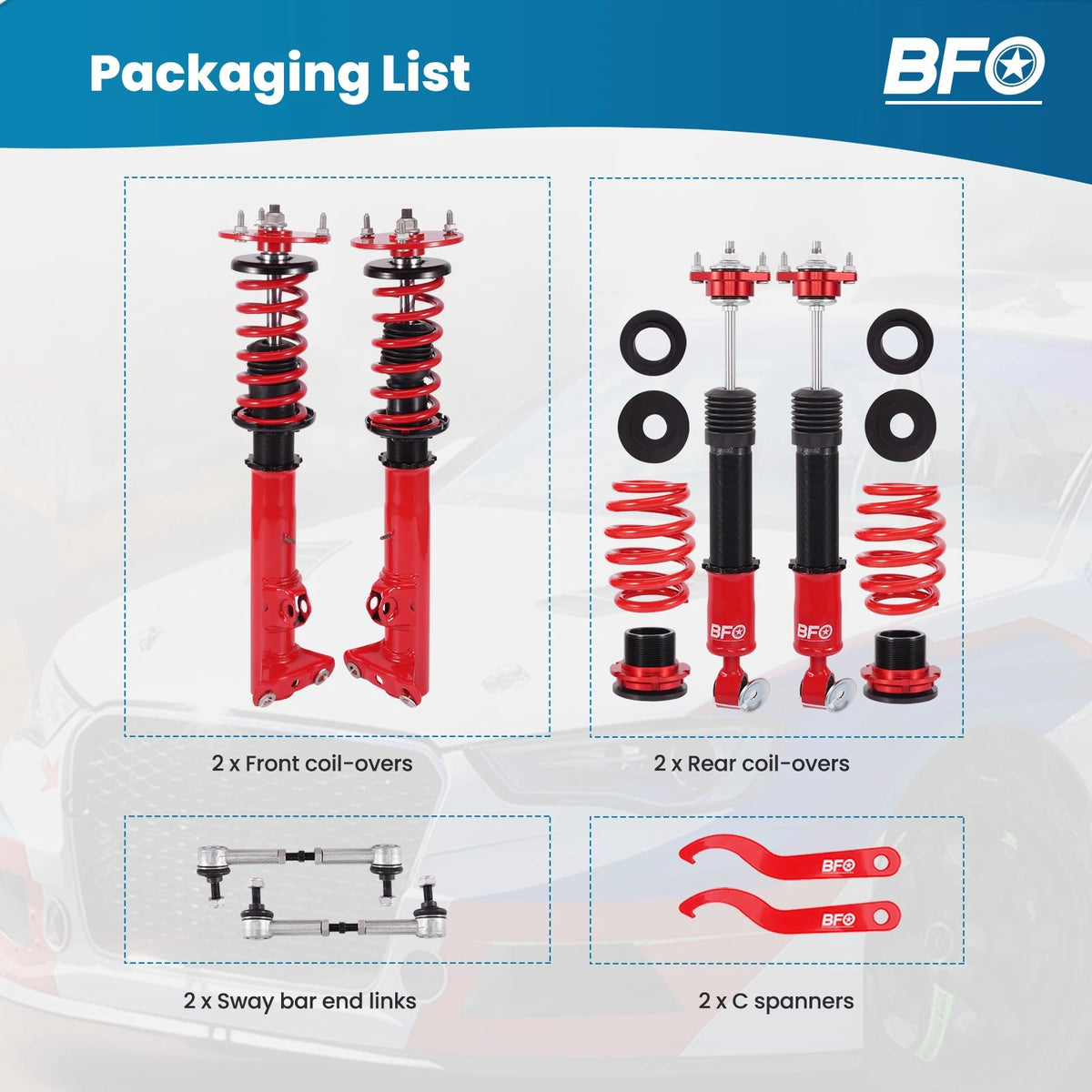Adjustable Coilovers Lowering Kit for BMW 3-Series E36 Z3 (1996–2002)