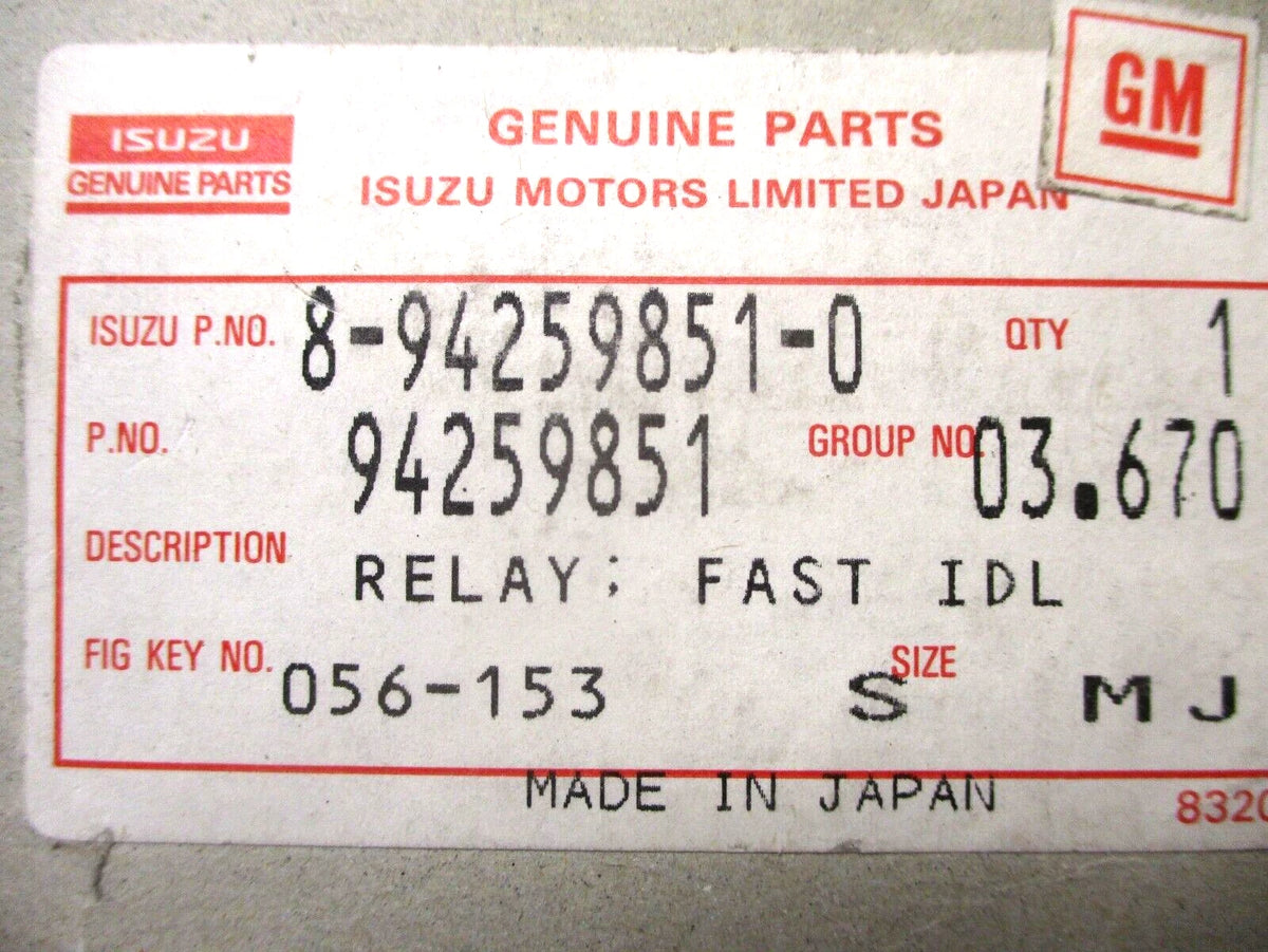 Fast Idle Relay for Isuzu Truck (8-94259-851-0, GM 94259851, 8-84259851-0)