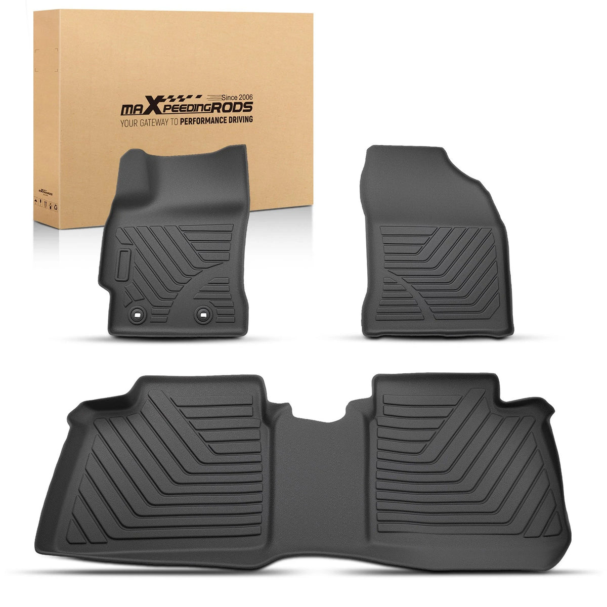 Set of 4 Black TPE Floor Mats for Toyota Corolla Sedan (2014–2019)
