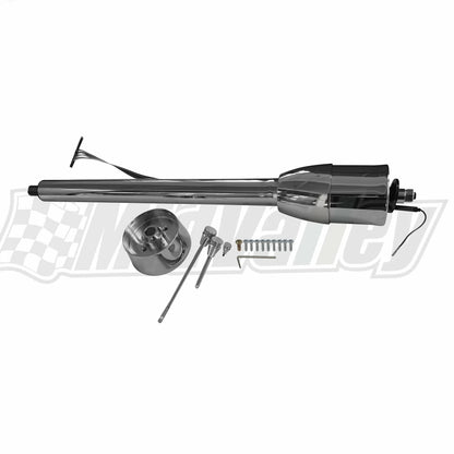 30" Manual Steering Column with Adapter for GM (No Key, Chrome)
