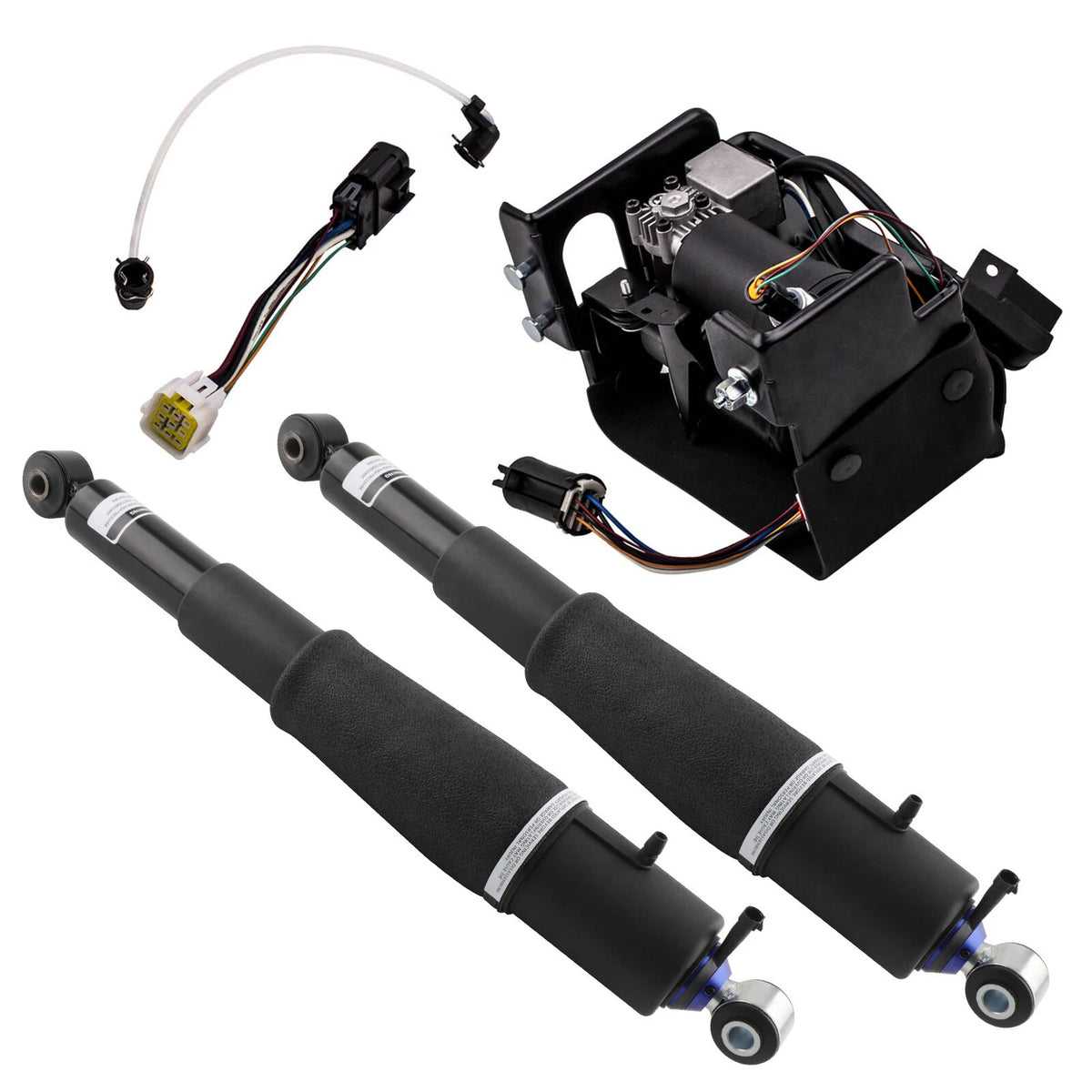 2X Air Suspension Shocks + Compressor Pump for Escalade, Suburban, Tahoe, Yukon
