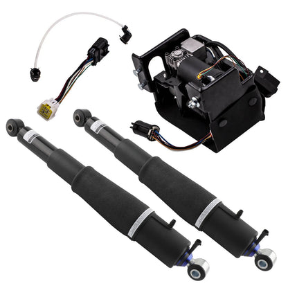 2X Air Suspension Shocks + Compressor Pump for Escalade, Suburban, Tahoe, Yukon
