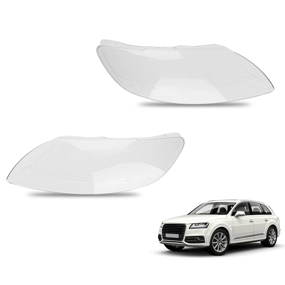 Clear Headlight Lens Covers for Audi Q7 (2006–2015) 4L0941029 4L0941030