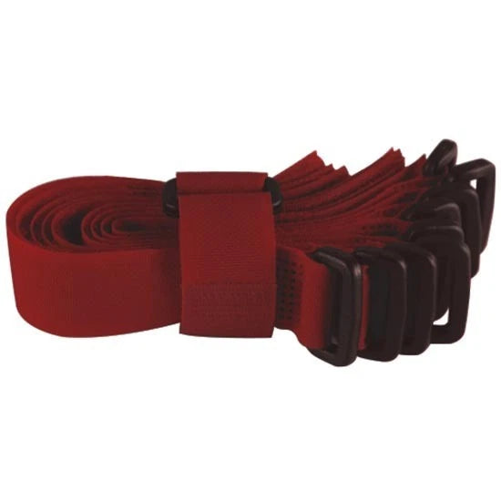 Set of 8 Red Hook and Loop Velcro Strip Tie Fasteners 8 Inch