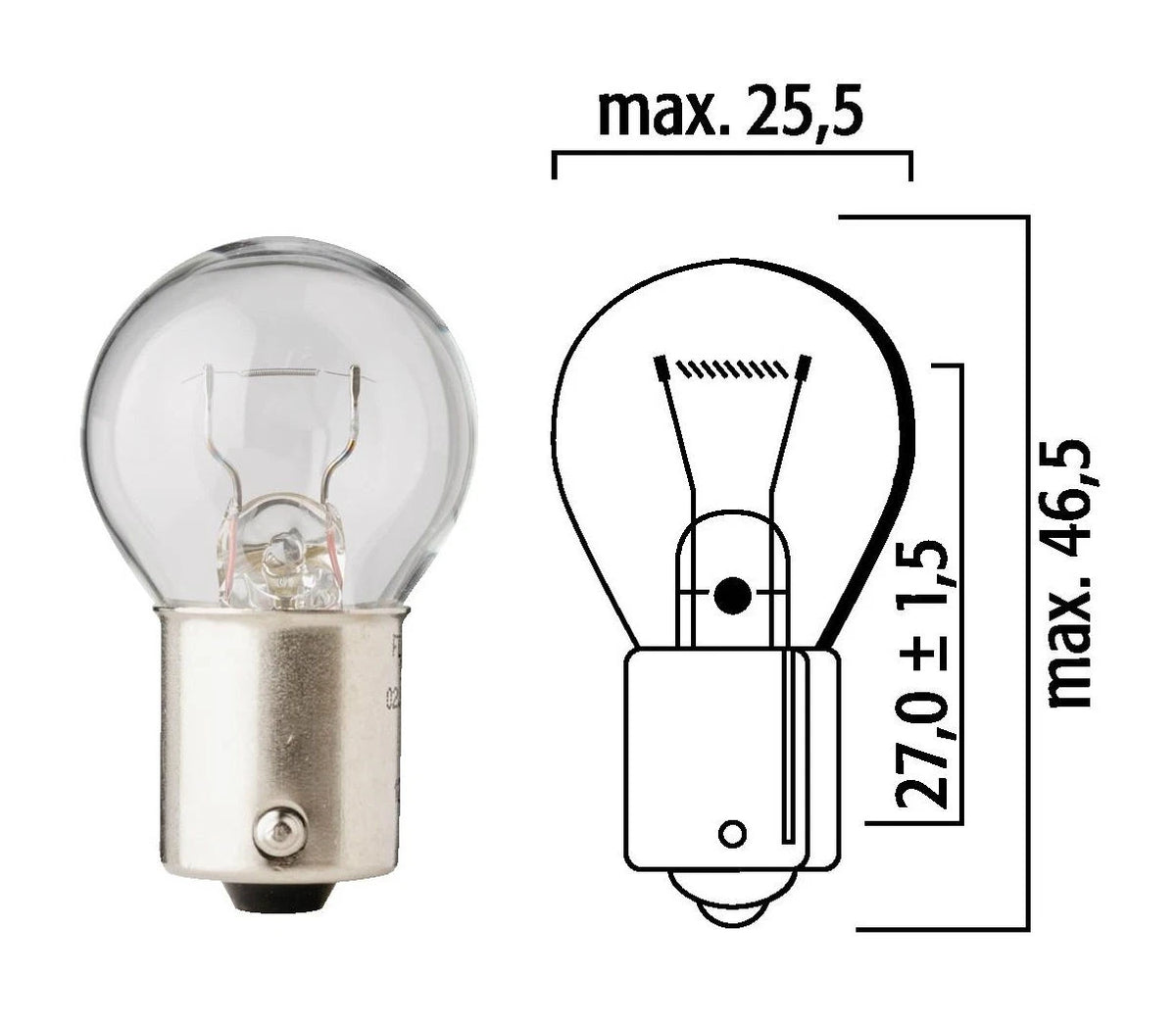 Set of 10 Mini Bulbs 12V 18W BA15s for (Replaces 1141)