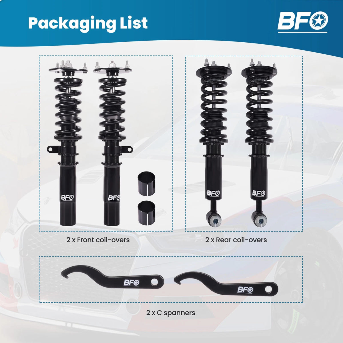 Coilovers Lowering Kit for BMW 5 Series E39 (1996–2003) Adjustable Suspension