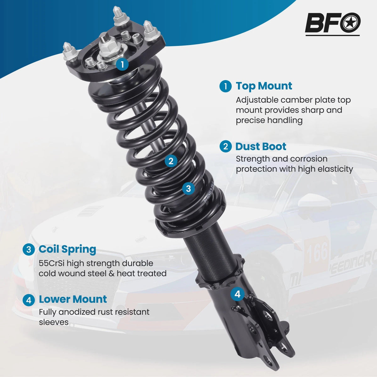 Coilovers Suspension Kit for Ford Mustang (1994–2004) - Shocks Absorbers