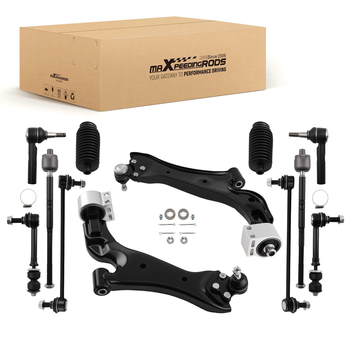 Set of 12 Front Lower Control Arms Sway Bar Tie Rods for GMC Terrain (2010–2017)