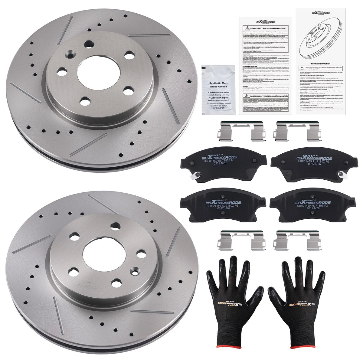 Front Brake Rotors & Ceramic Pads Set for Chevrolet Cruze/Sonic (2011–2017)