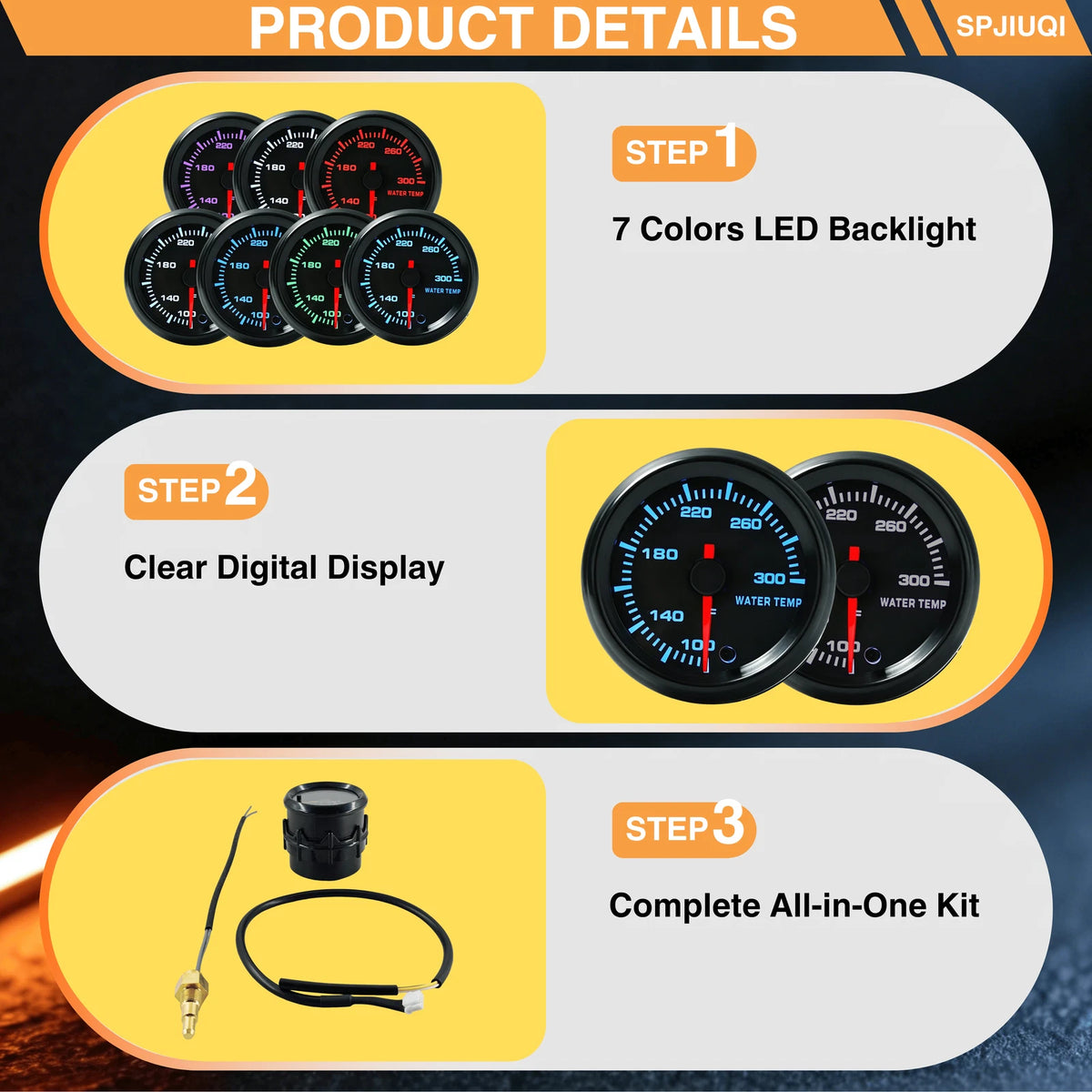 Water Coolant Temperature Gauge Kit for