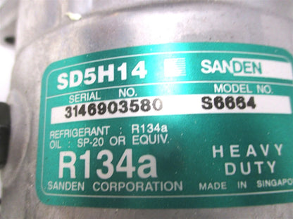 A/C Compressor for Climatech Sanden Mini Brute (12V, 132mm, 5H14)