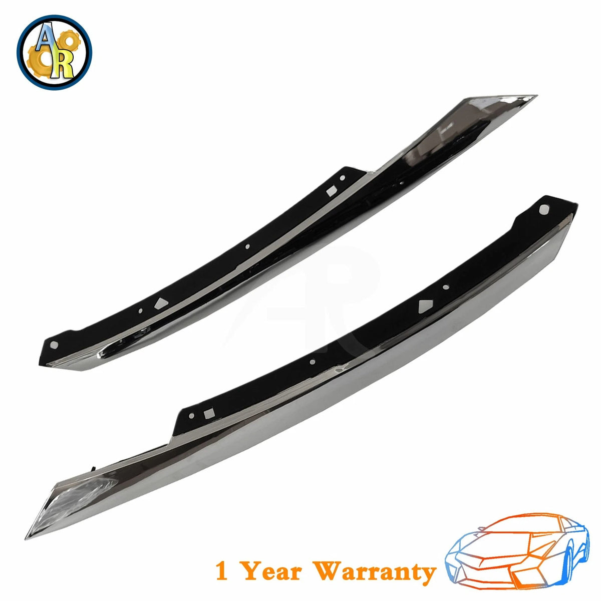 Set of 2 Chrome Grille Molding Trim for Honda Civic (2016–2018)