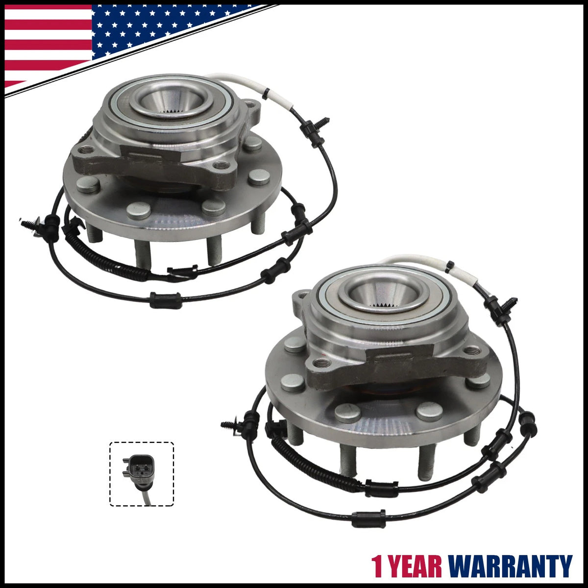 2X Front Wheel Hub and Bearing Assembly for Ram 2500 3500 (2014–2018) 515162