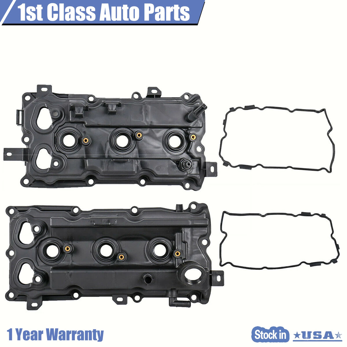 Set of 2 Engine Valve Covers with Gasket for Nissan 350Z (2007–2009)
