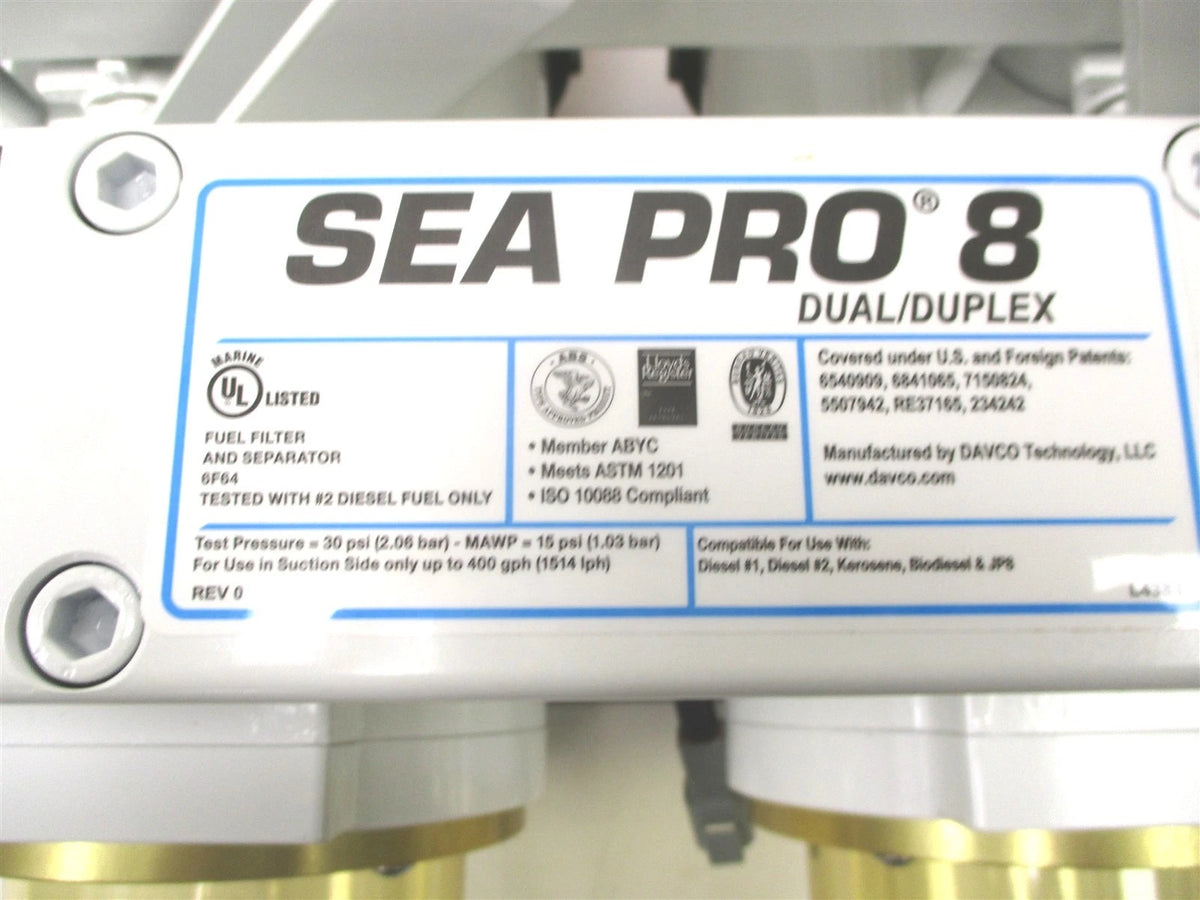MTU Davco Sea Pro 8 Dual/Duplex Diesel Marine Fuel/Water Separator (23538289)