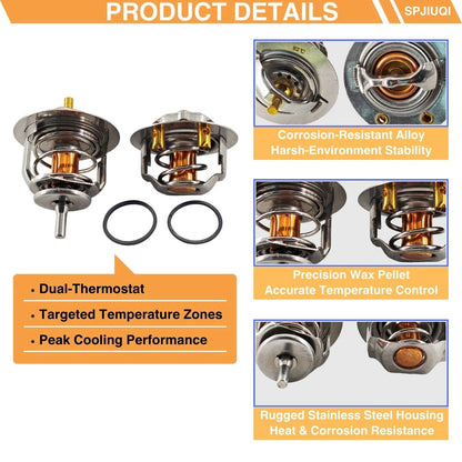 Engine Coolant Thermostat Set for Isuzu GMC CHEV (2005–2018) 4HK1 5.2L