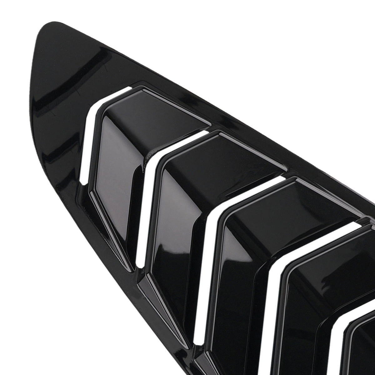Gloss Painted Side Window Louvers for Ford Mustang Coupe (2015–2022) ABS Black