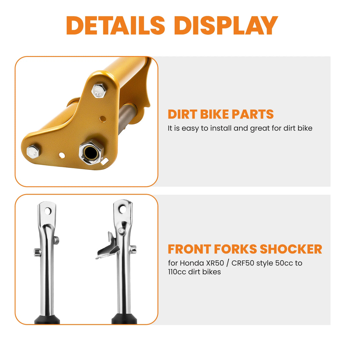 Replacement Front Forks Shock Suspension Assembly for Honda XR50 CRF50 (2000–2023)