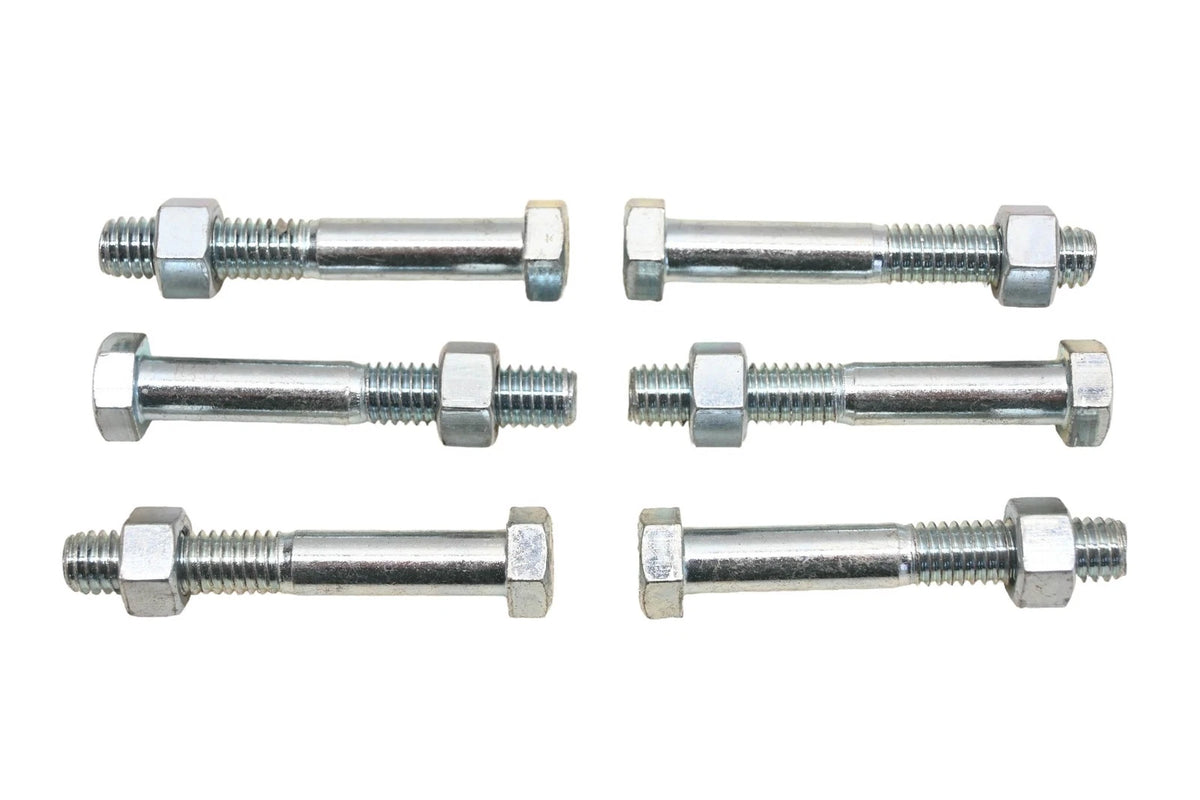 Set of 6 Hex Bolts with Nuts 9/16" x 3/8-16 x 2.5" Grade 307A