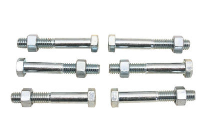 Set of 6 Hex Bolts with Nuts 9/16" x 3/8-16 x 2.5" Grade 307A