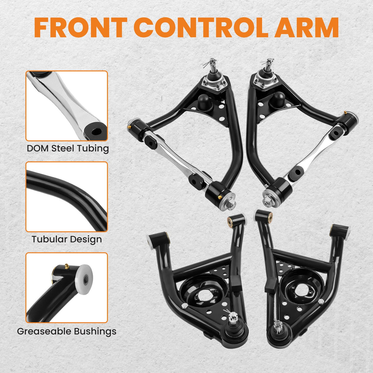 Set of 4 Tubular Control Arms for Pontiac Ventura (1971–1974)