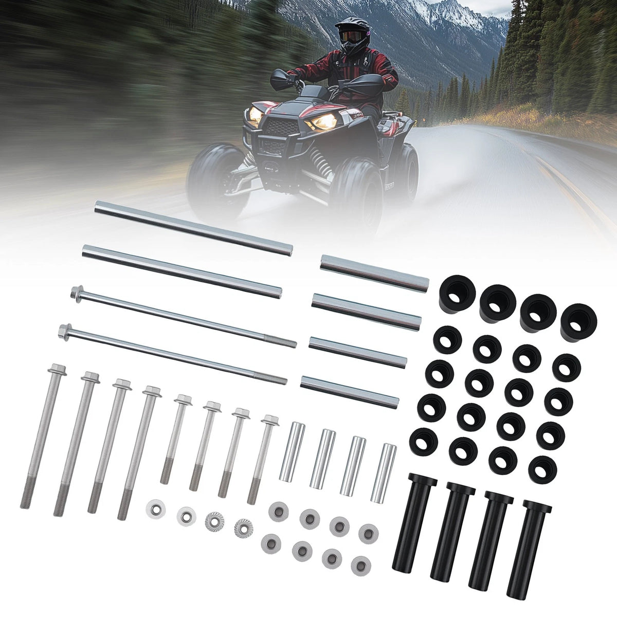 Rear Suspension Bushing Kit for Polaris Scrambler 850 1000 Sportsman 550 (2010–2019)