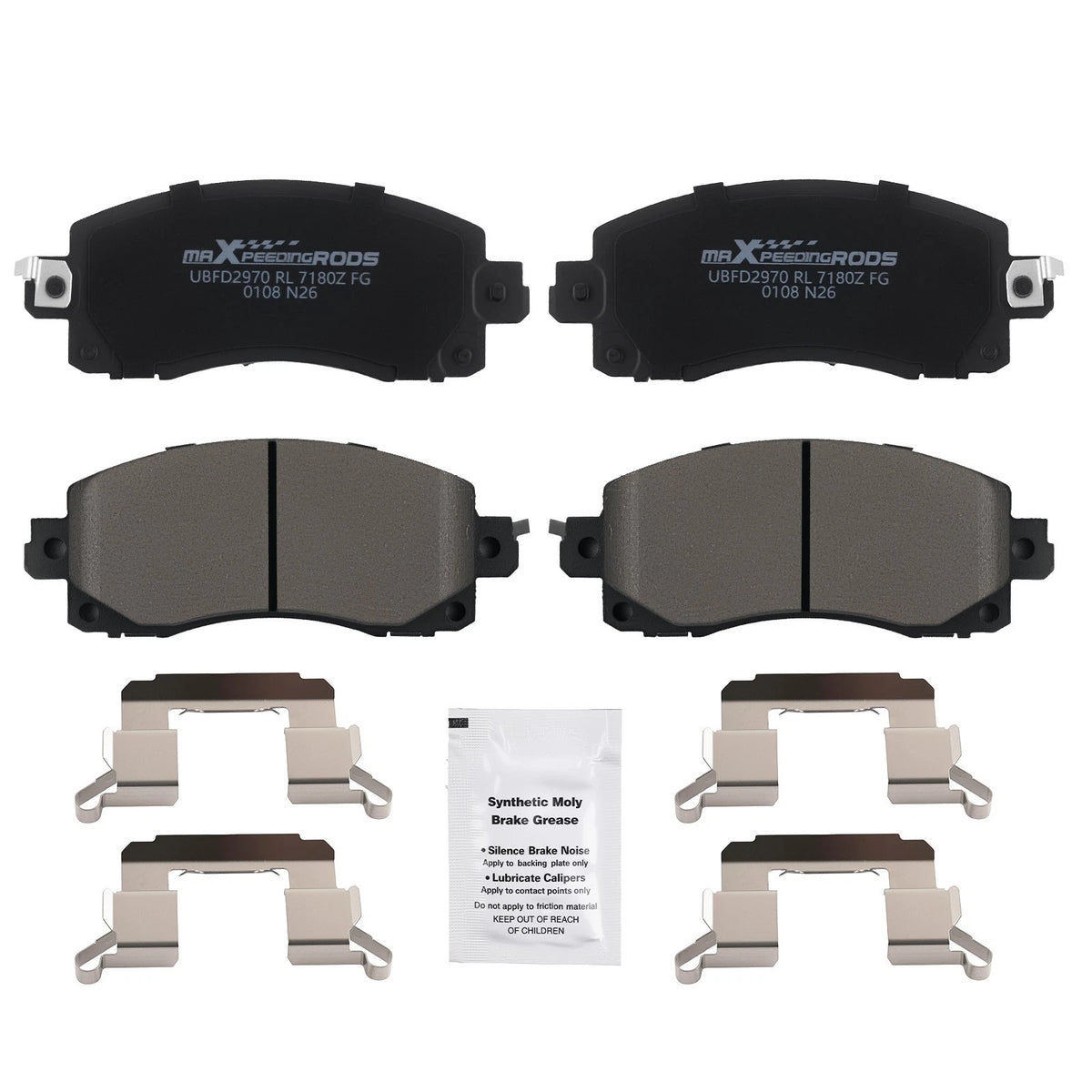 Set of 4 Front Ceramic Brake Pads for Subaru Forester (2019–2025), Impreza (2017–2025)