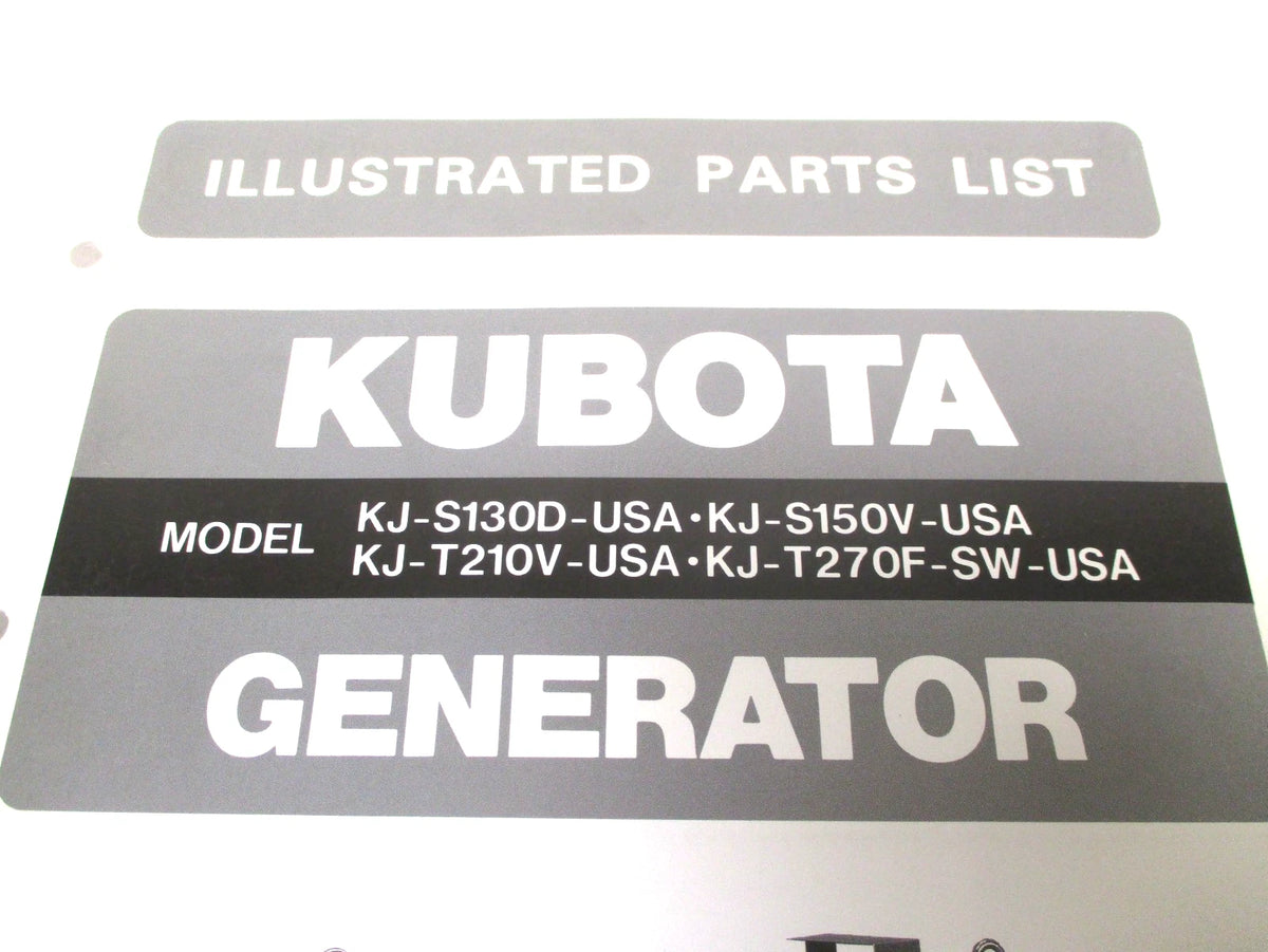 Illustrated Parts List for Kubota KJ-S130D, KJ-S150V Generator (97899-41110)