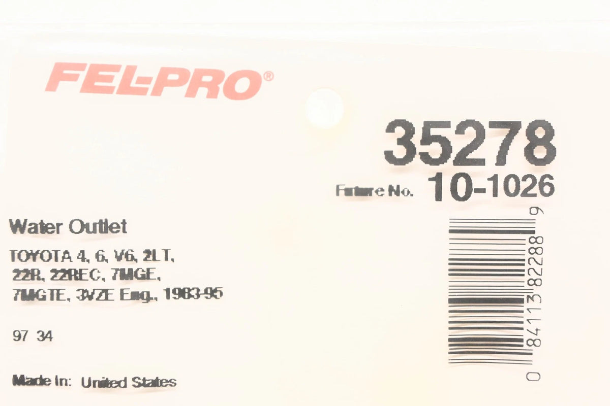 Set of 2 Water Outlet Gaskets for Fel-Pro 35278, 10-1026