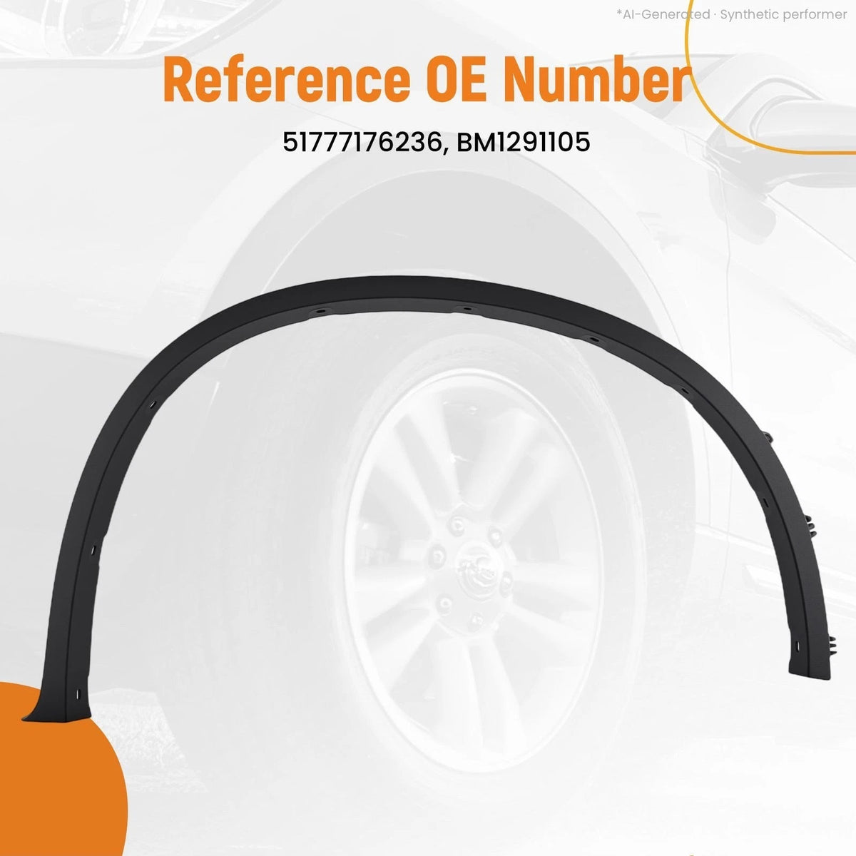 Fender Trim Front Right for BMW X6 (2008–2014) 51777176236 Polypropylene