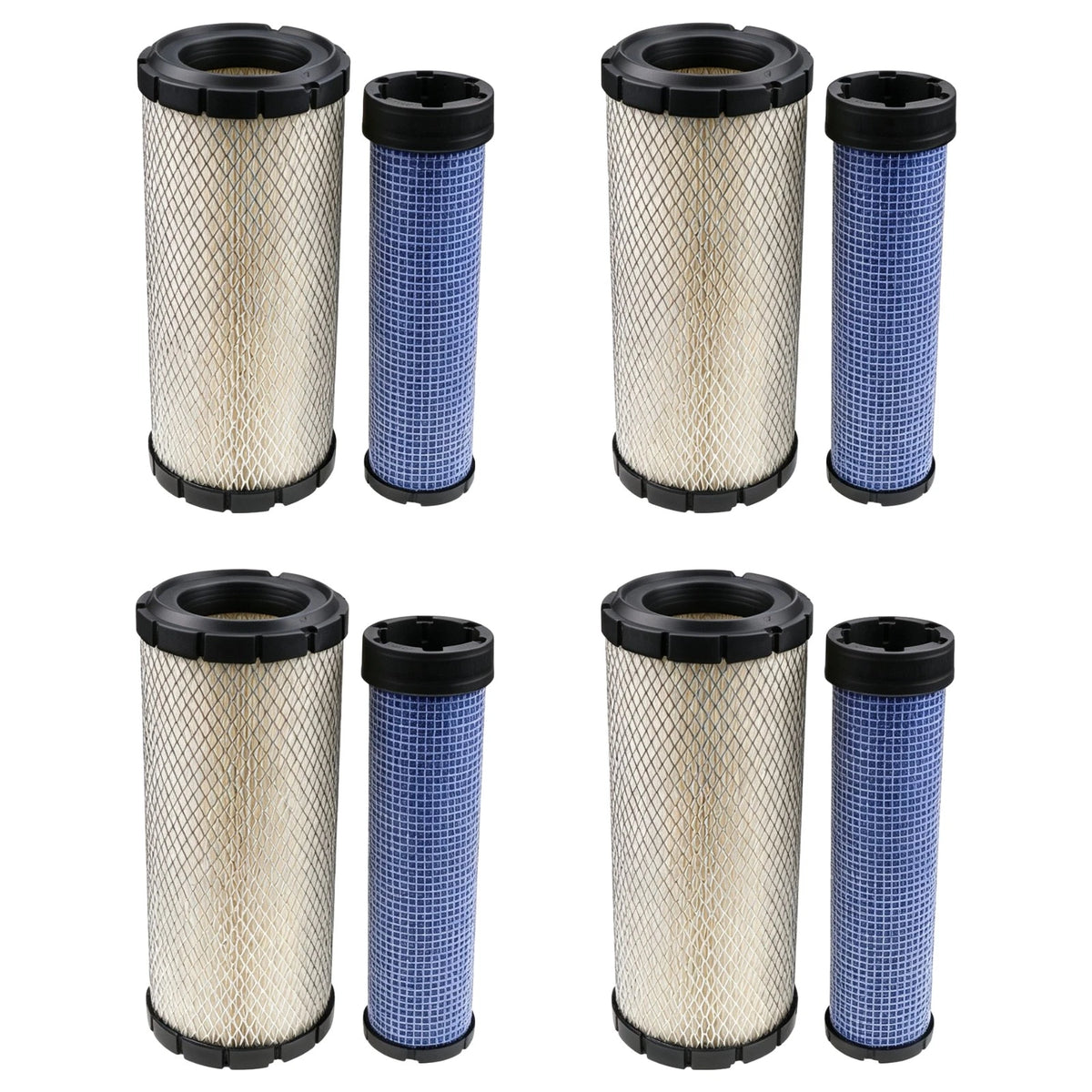 Set of 4 Air Filters for Kubota Skid Steer SSV65PC SSV75 (59800-26110, 3A111-19130)