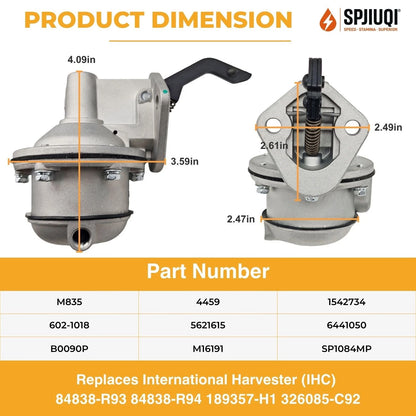 Mechanical Fuel Pump SP1084MP 84838-R93 for IHC R100 R102 R110 R111 R112 (–)