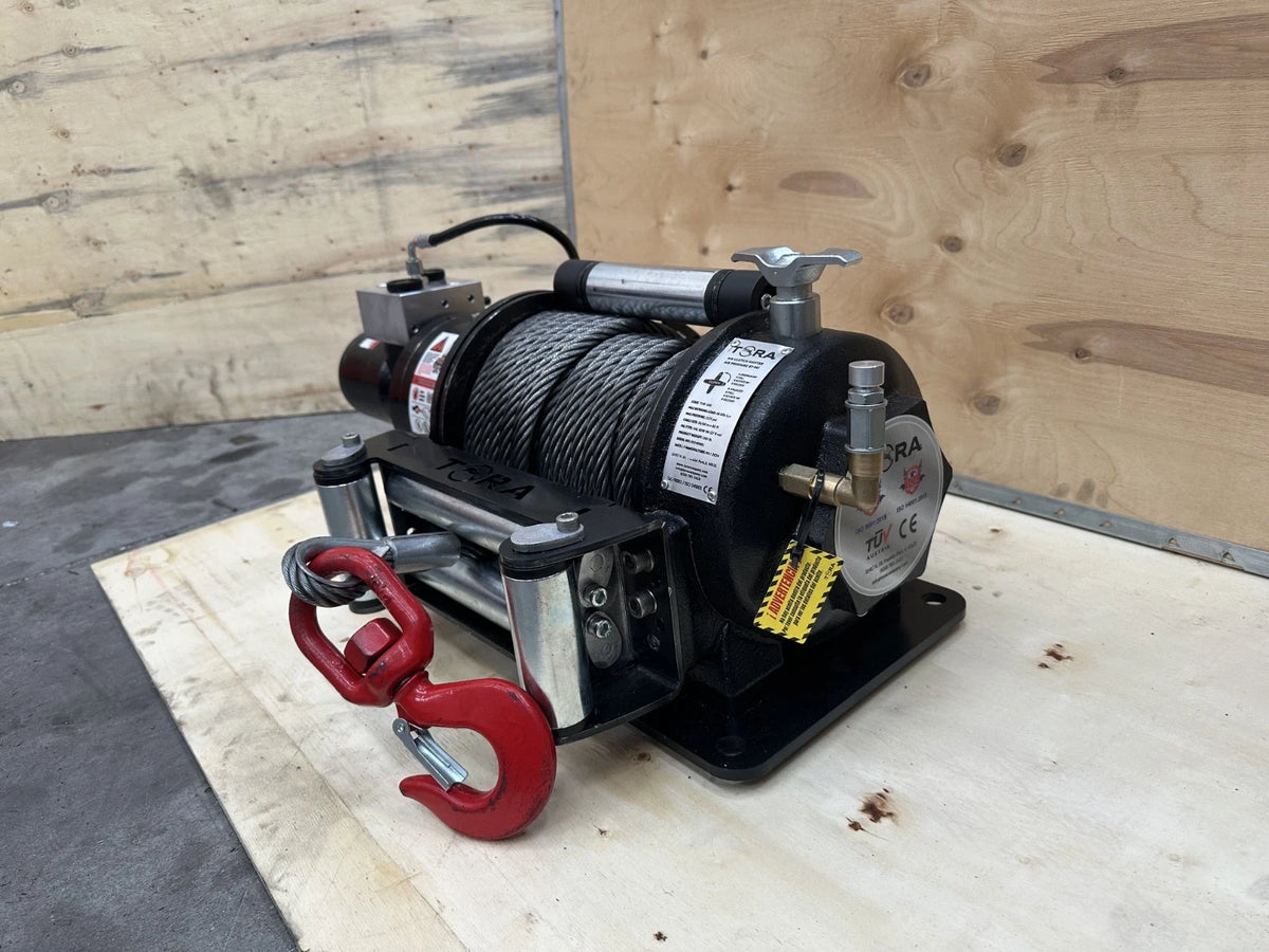 18000 lbs Hydraulic Winch with Hook & 82 ft Steel Cable for Universal Use