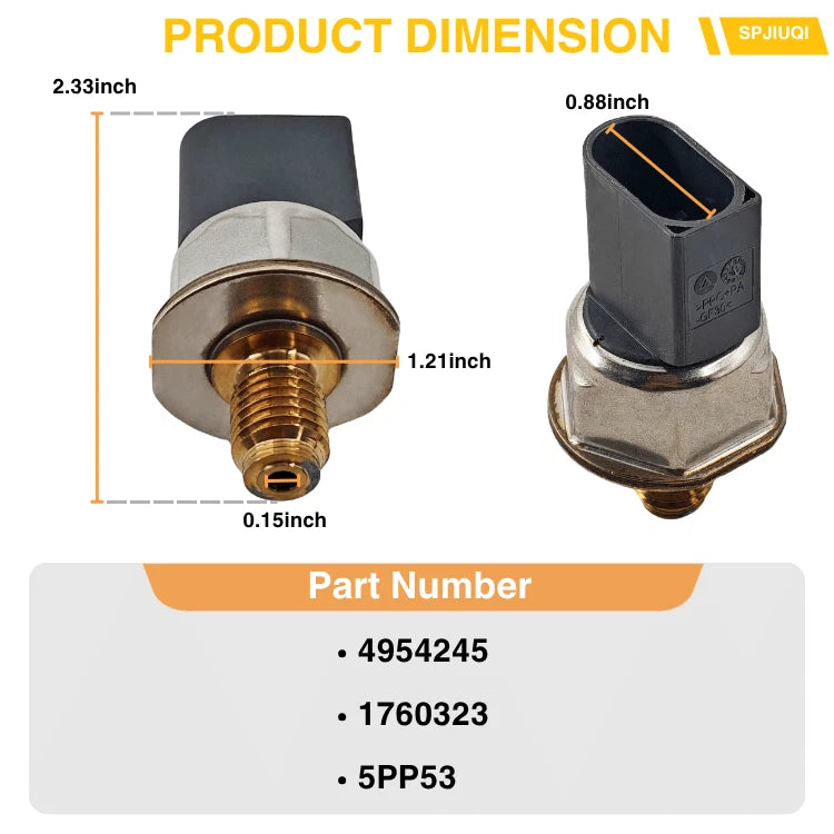 10X Pressure Relief Valve Fuel Rail Sensor for Cummins X15 (2017–2023)