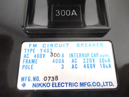 300A Circuit Breaker for Nikko Y403 (24VDC) - Part No. DY06018-02037