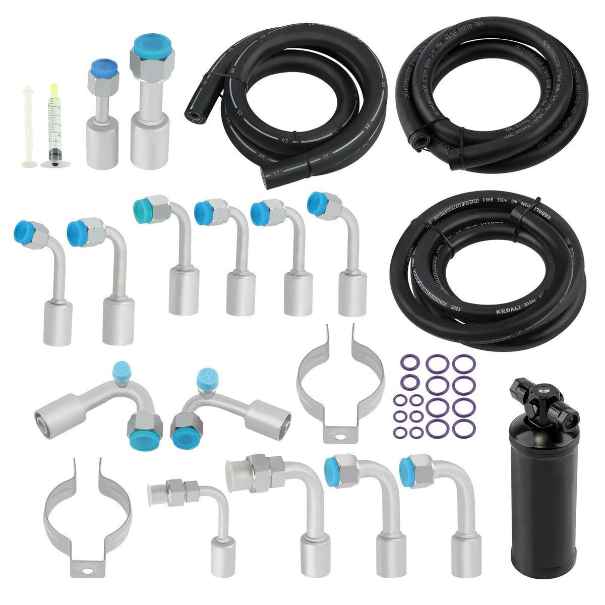A/C Hose Kit for Universal 134a (R-Ring & Fittings, Drier & Connector)