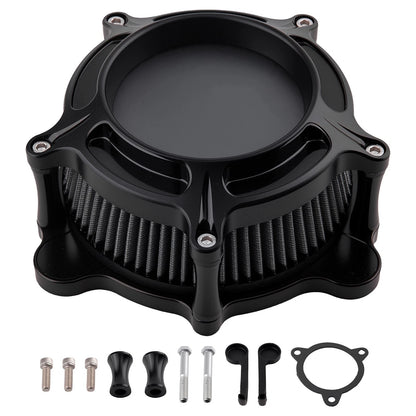 Black Air Filter System for Harley Dyna FXDLS (2017) CNC Billet Aluminum