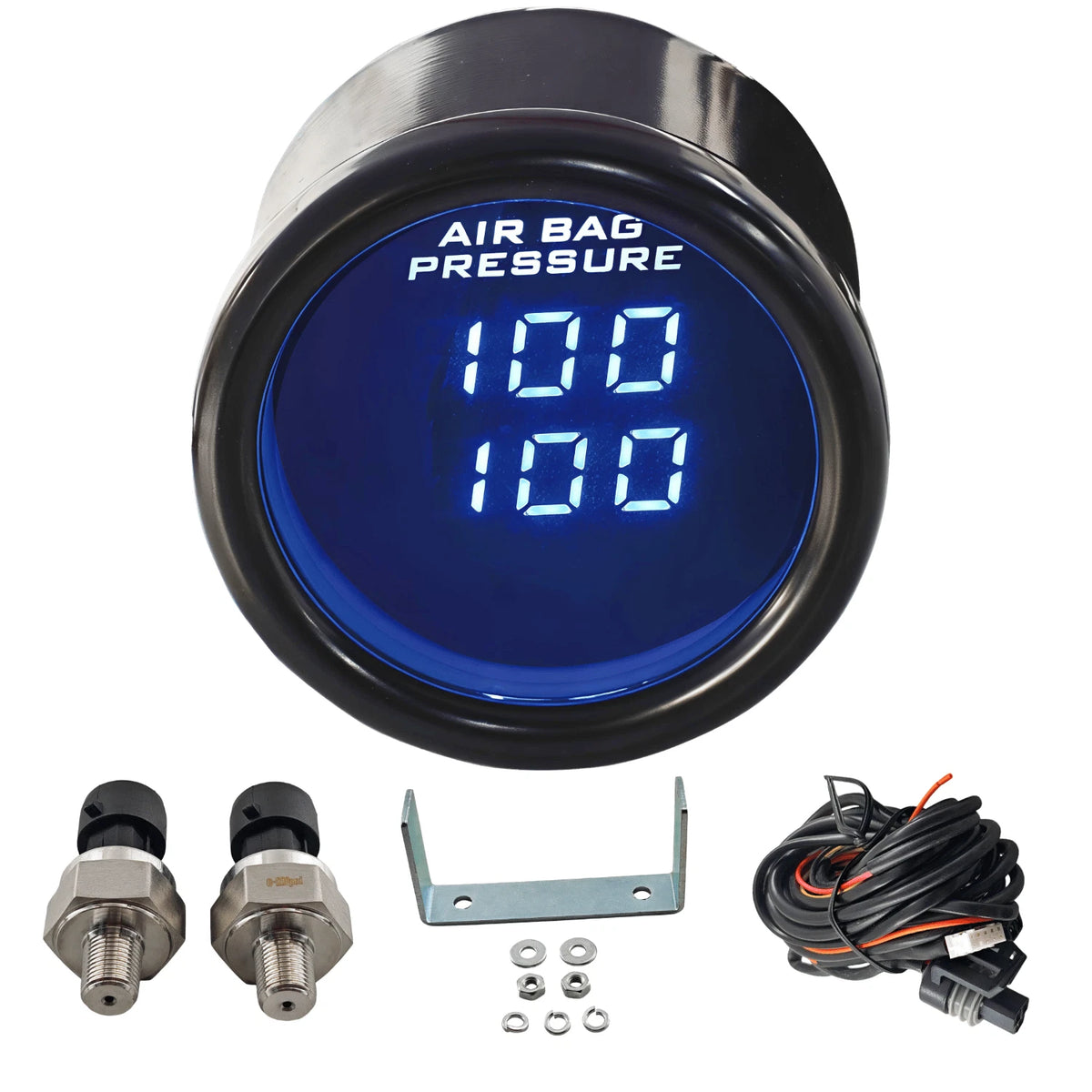 Dual Display Air Ride Gauge for Car Boat (Air Pressure Sensor)